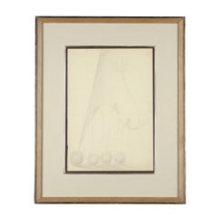 Drawing on paper by Fausto Melotti 1972