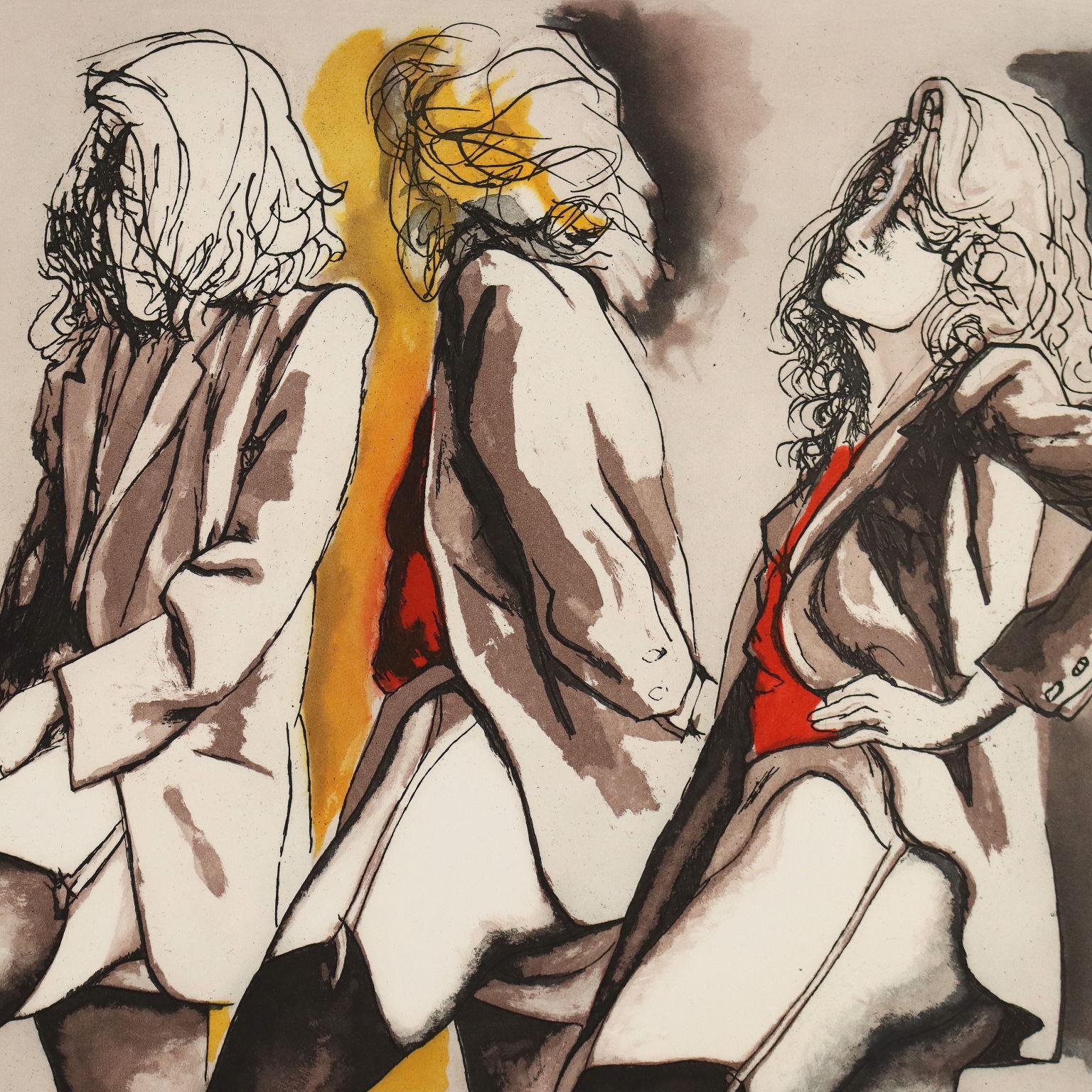 R. Guttuso Etching on Paper Italy 1986, Four women 1