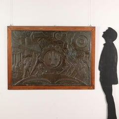 Bas-relief in Embossed Copper with Allegory of the History of Man, 1950s-1960s
