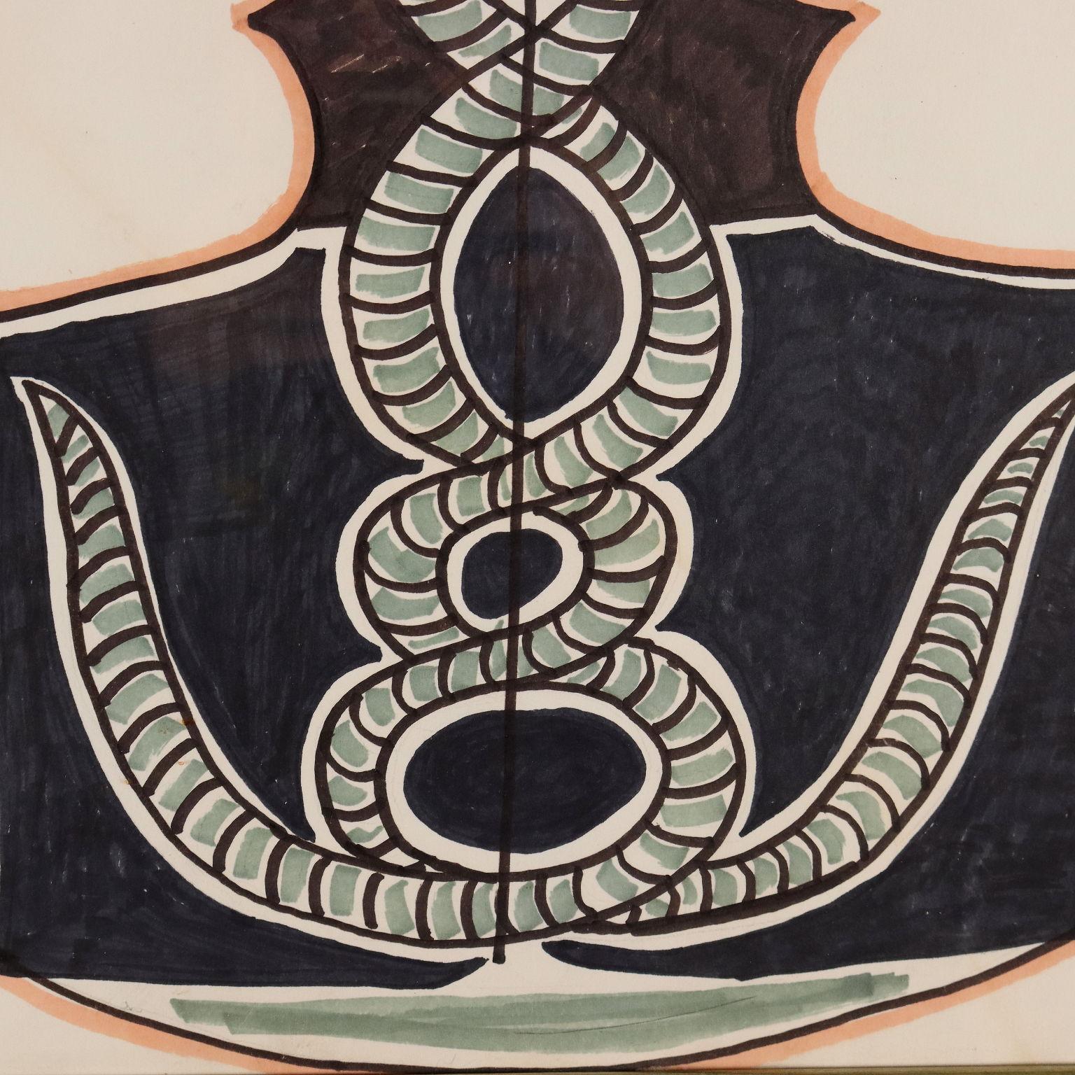 Zeichnung von Jean Cocteau Vis à Vis 1963 5