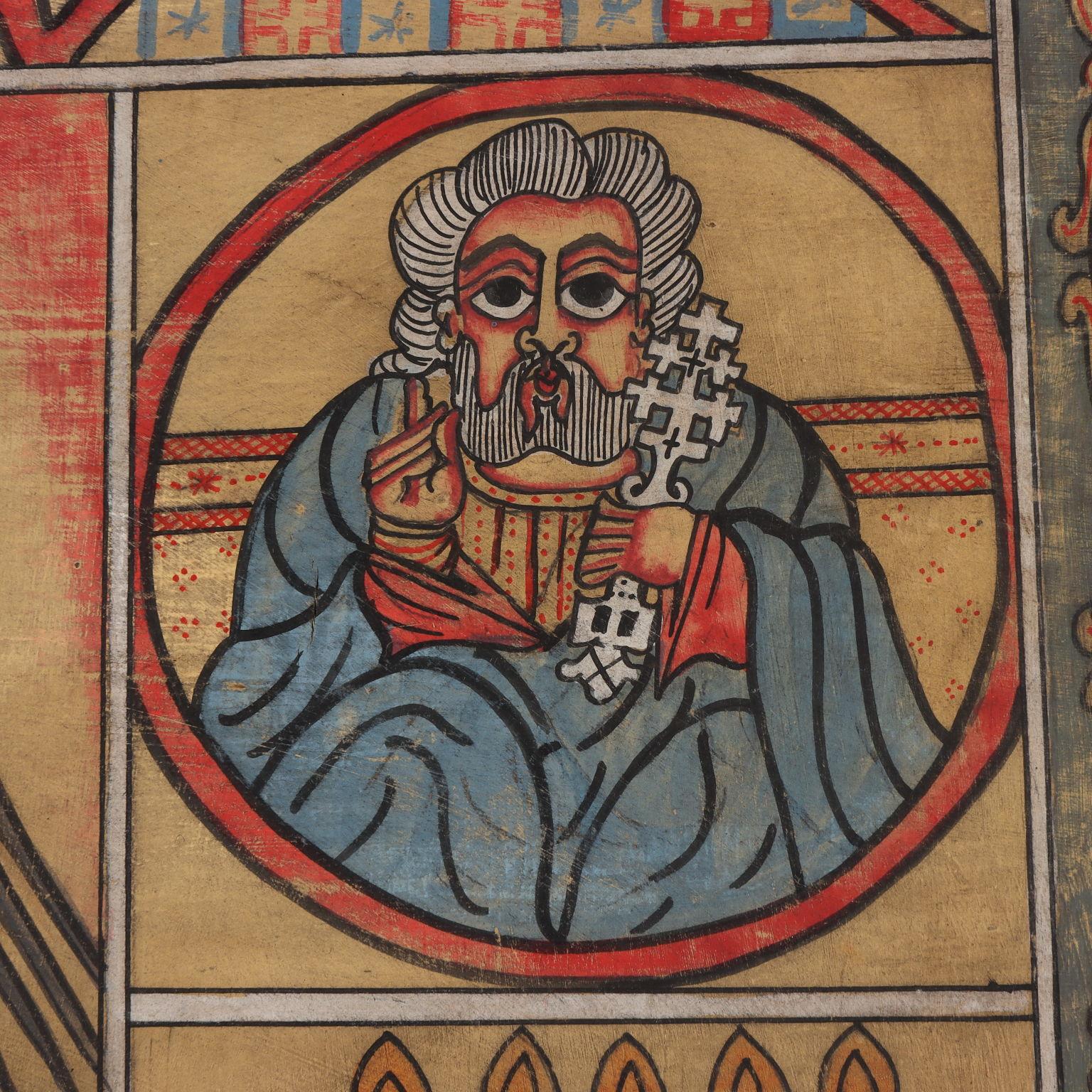 Christian Orthodox icon on panel (Ethiopia) First Half of 20th Century For Sale 1