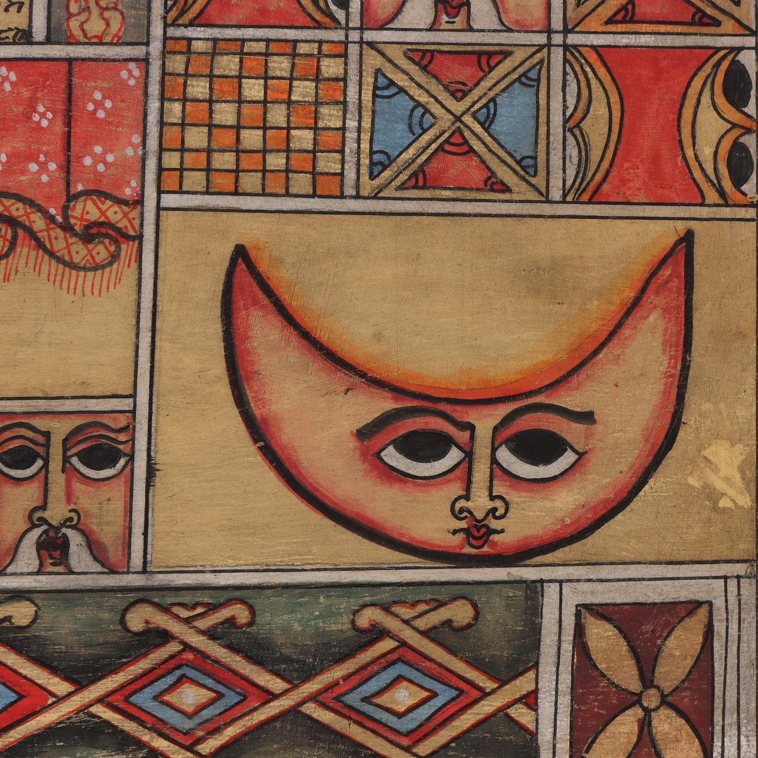 Christian Orthodox icon on panel (Ethiopia) First Half of 20th Century For Sale 5