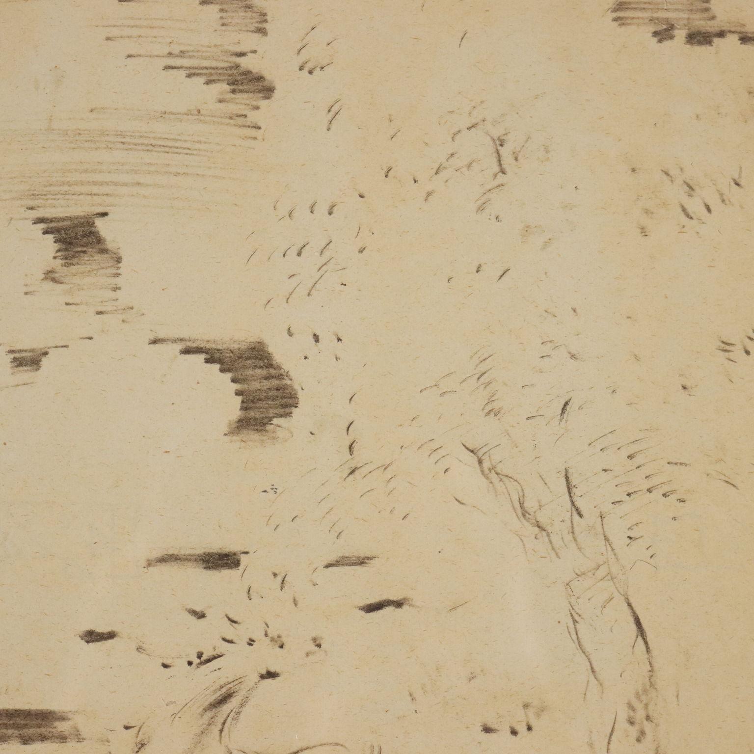 Marqueur sur papier de riz, collé sur carton. Signé en bas. Sous la dédicace de l'artiste (Saluti cari - Aligi).
L'œuvre est accompagnée d'une authentification sur photo par la Fondation Sassu, portant le numéro d'archive PNV49.
Le protagoniste de