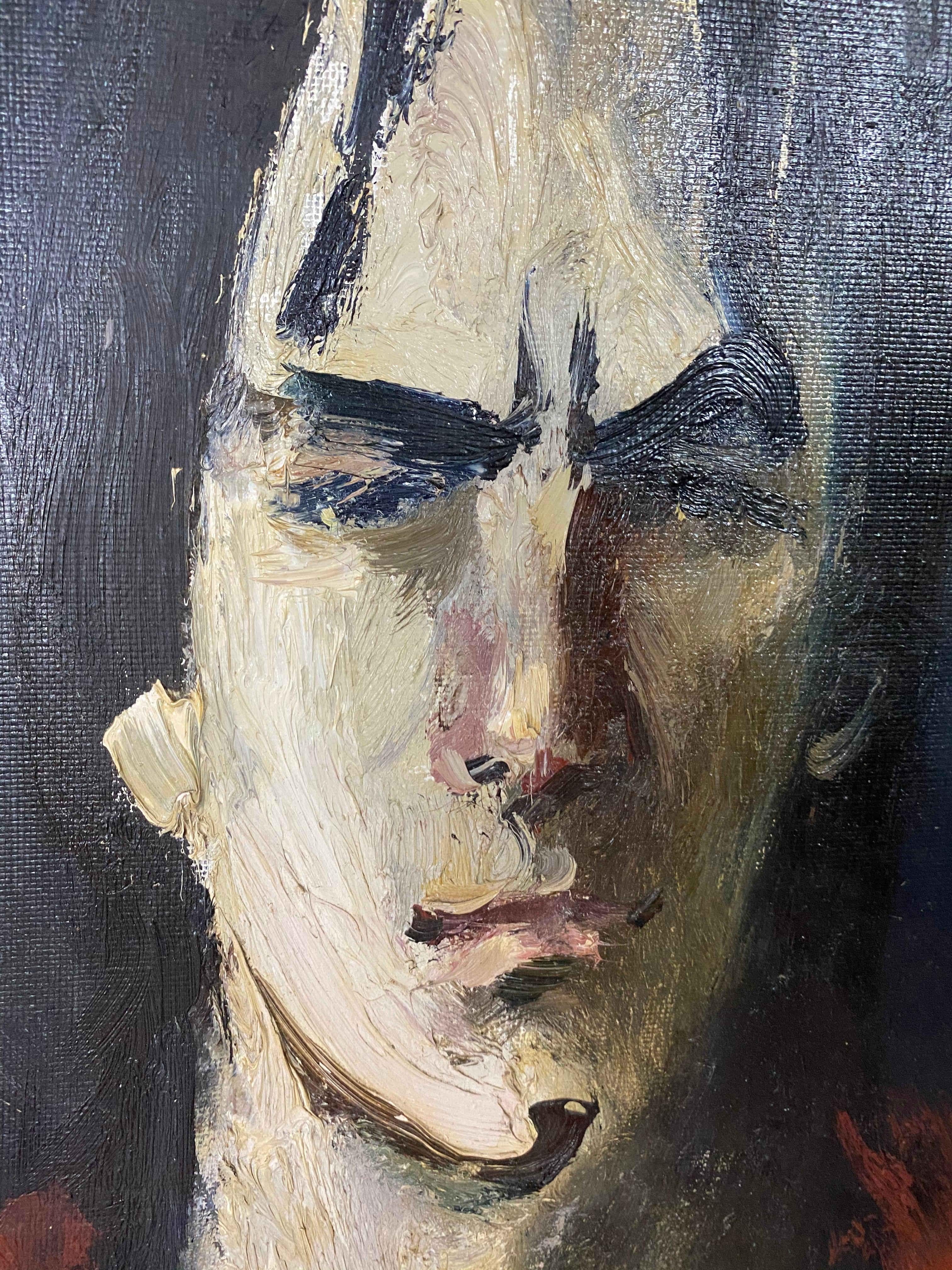 Portrait in Black - Painting by Oleg Yasenev 
