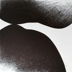 Zeitgenössische iranische kleine abstrakte schwarz-weiße Zeichnung