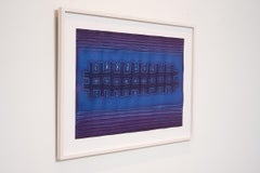 Minimalistisches abstraktes Türkis-Tinte- und Färbegemälde auf Papier