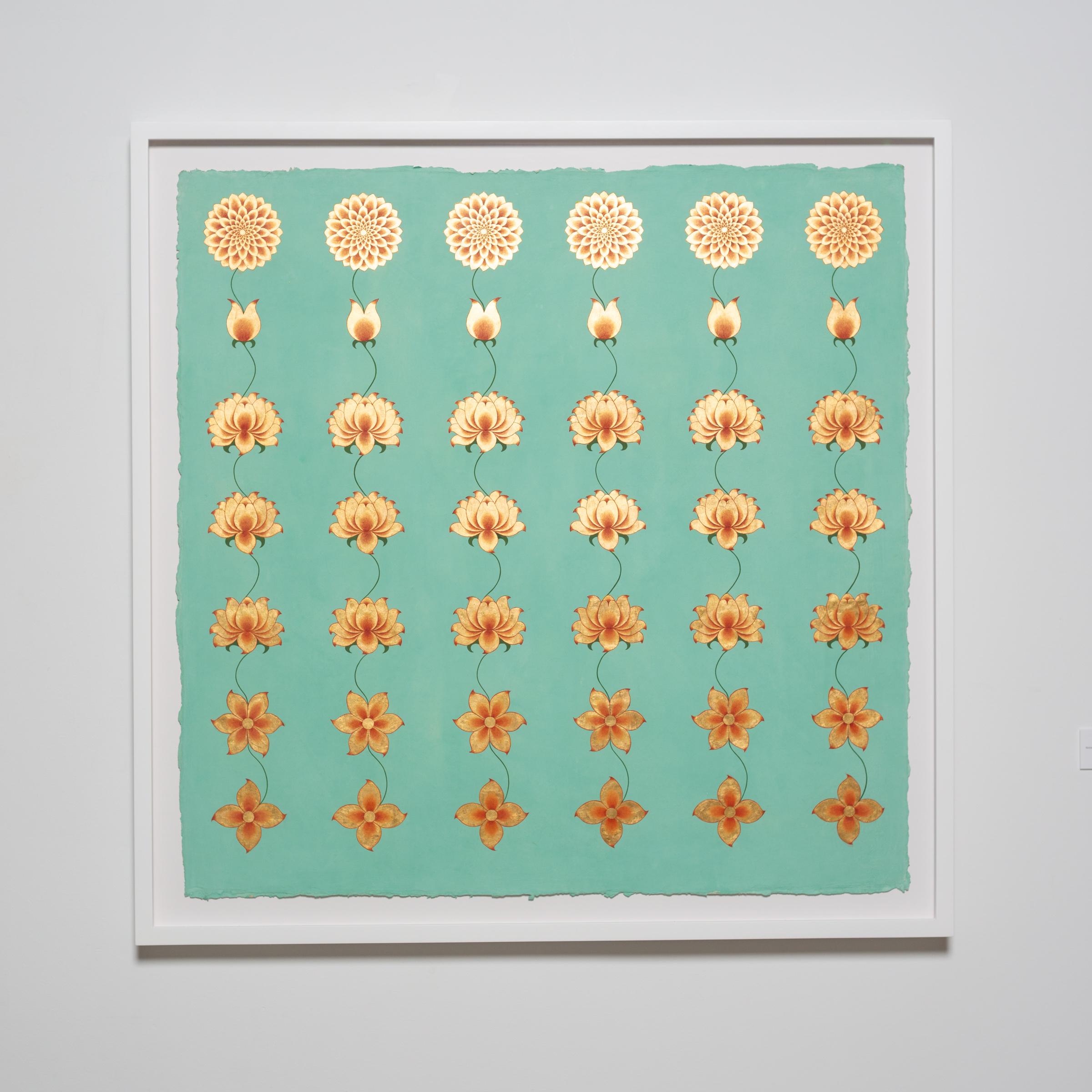 Olivia Fraser
Prana, 2022
Pigment de pierre, gomme arabique et plomb doré sur papier fait main
36 x 36 pouces
91.44 x 91.44 cm
OF042

Olivia Fraser (née en 1965 à Londres) est une artiste basée à Delhi, connue pour ses peintures incorporant des
