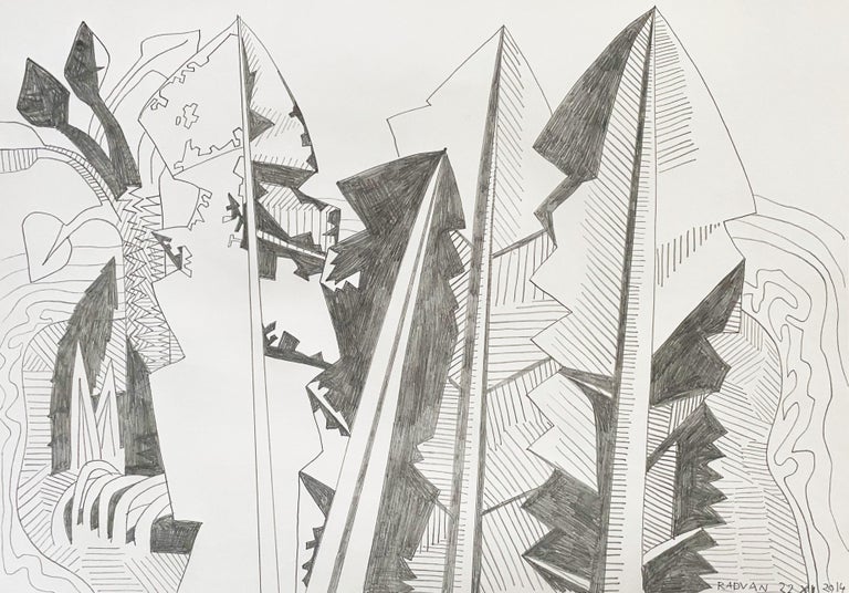 Alexandru RÄdvan Island For Umberto 05 Contemporary Drawing Nature Trees Landscape For Sale At 1stdibs