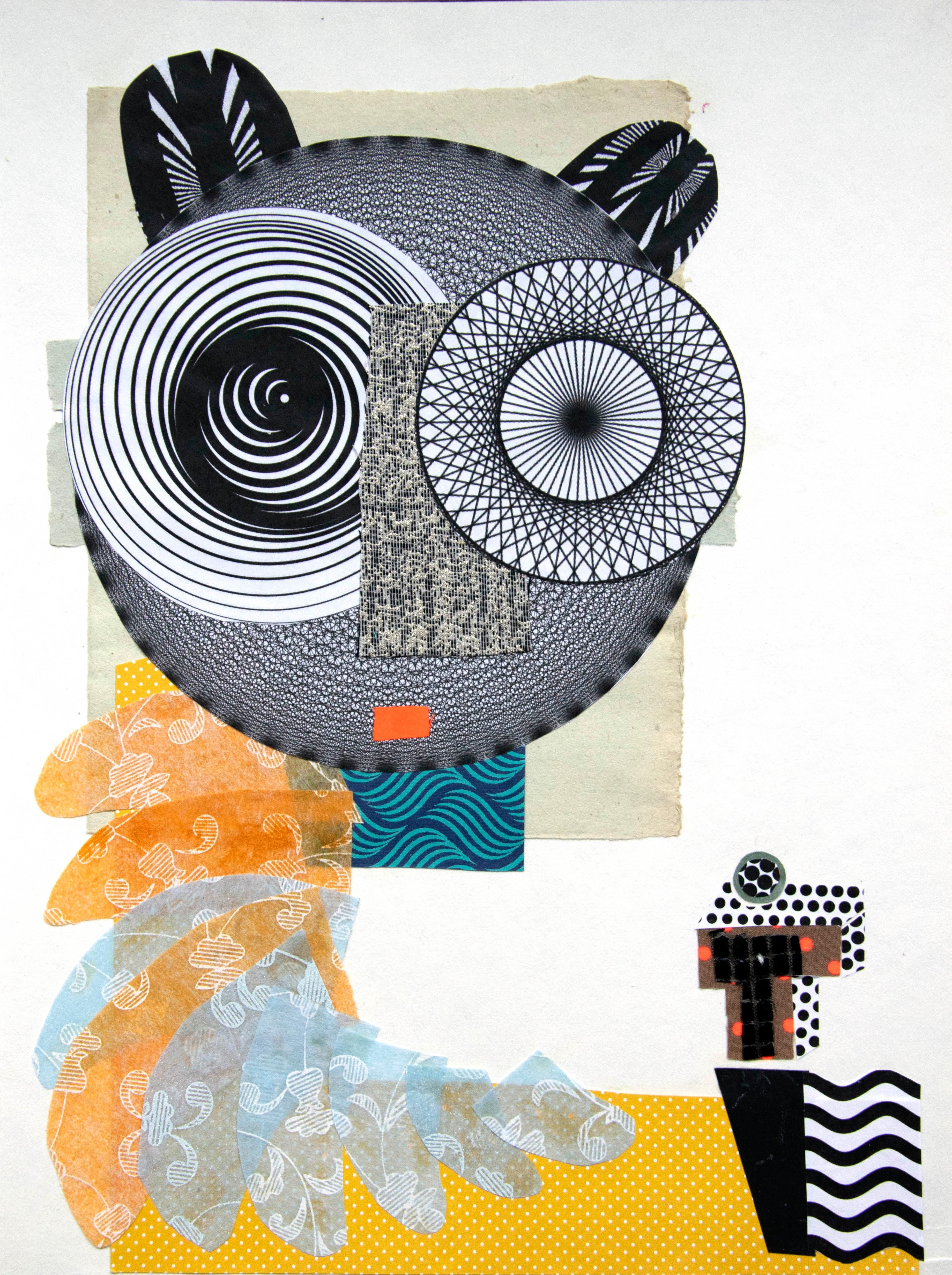 The Archangel - Contemporary Art, Collage, Funny Character, Yellow