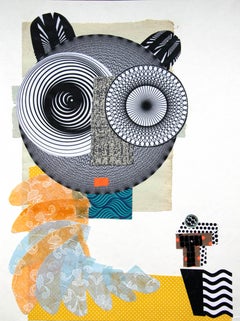 The Archangel - Zeitgenössische Kunst, Collage, lustiger Charakter, Gelb