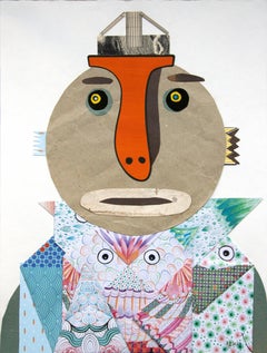 Used The Origami Seller - Contemporary Art, Collage, Orange, Funny, 21st Century