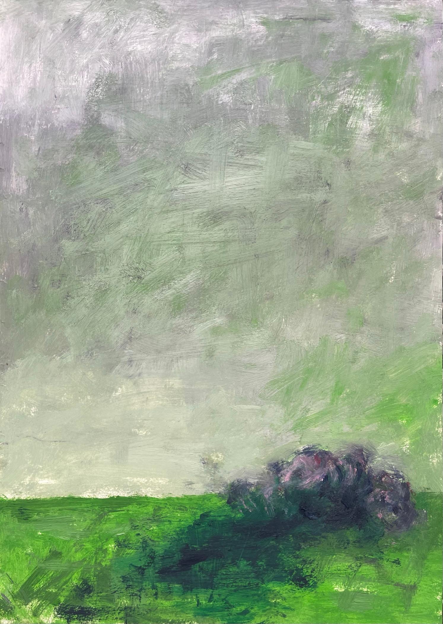 Zsolt Berszán Figurative Art - Remains (Body in the Field 15) - Contemporary, Abstract, Green, 21st Century