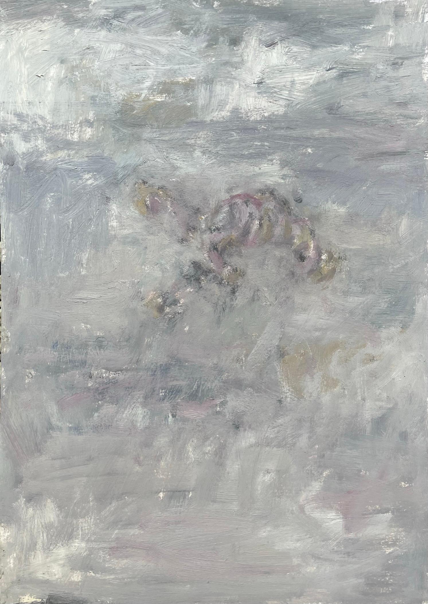 Landscape Art Zsolt Berszán - Remains (Body in the Field 16) - Contemporain, abstrait, gris, beige