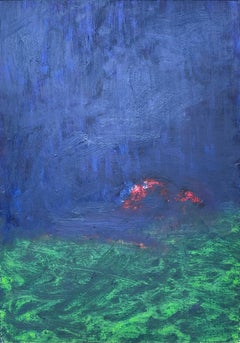Remains (Body in the Field 21) – Zeitgenössisch, Blau, Grün, 21. Jahrhundert