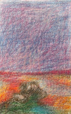 Body in the Field #3 - Rot, Bleistifte, Landschaft