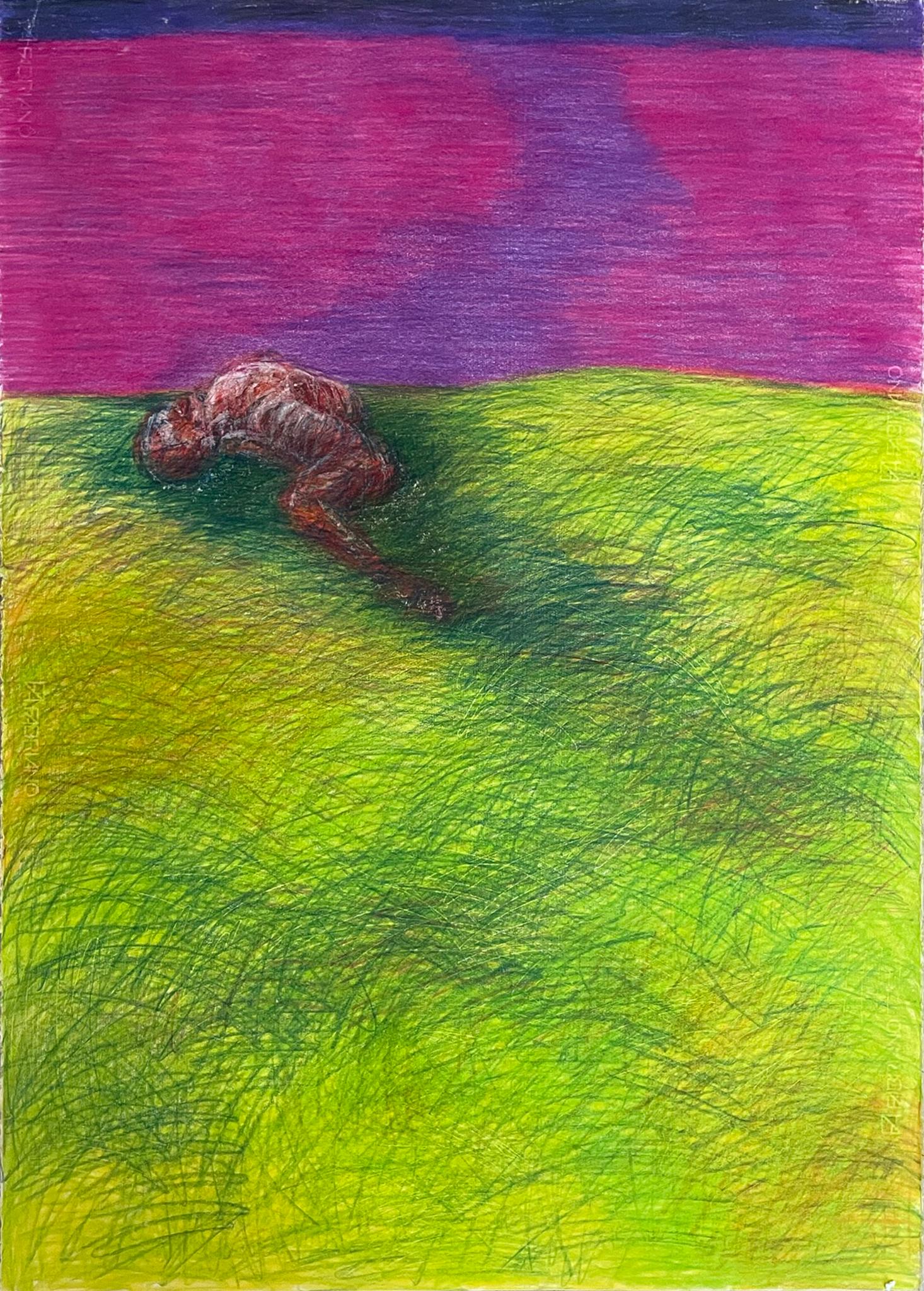 Zsolt Berszán Figurative Art – Untitled_Remains. Der tote Körper auf dem Feld