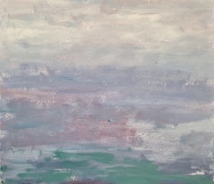 Remains (Body in the Field 2) - Contemporary, Green, Blue, Beige, Grey