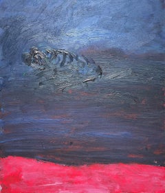 Resti (Corpo in campo 4) - Contemporaneo, Blu, Rosa, Lavoro su carta