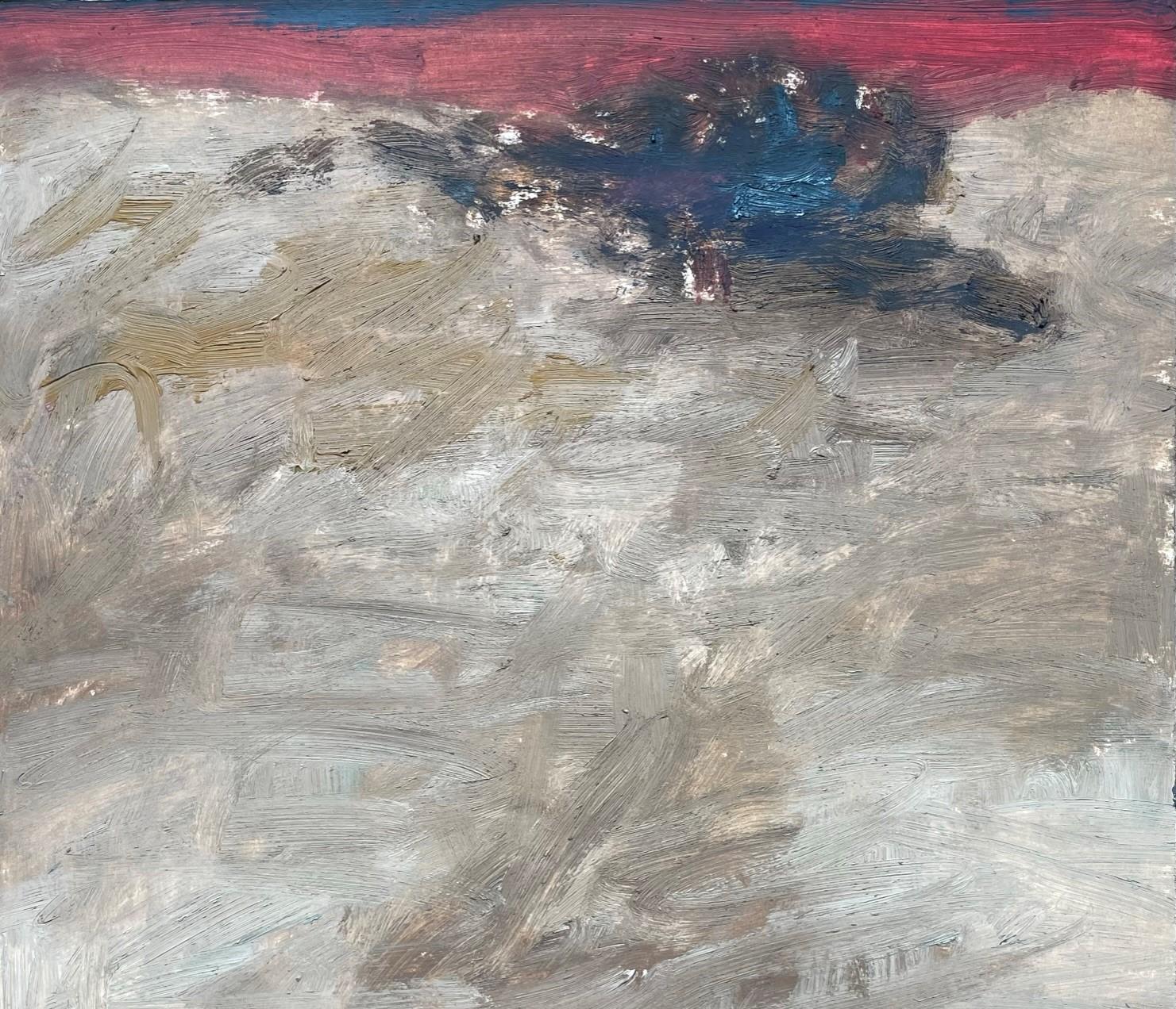Remains (Body in the Field 5) - 21. Jahrhundert, Beige, Rot, Blau, Contemporary – Art von Zsolt Berszán