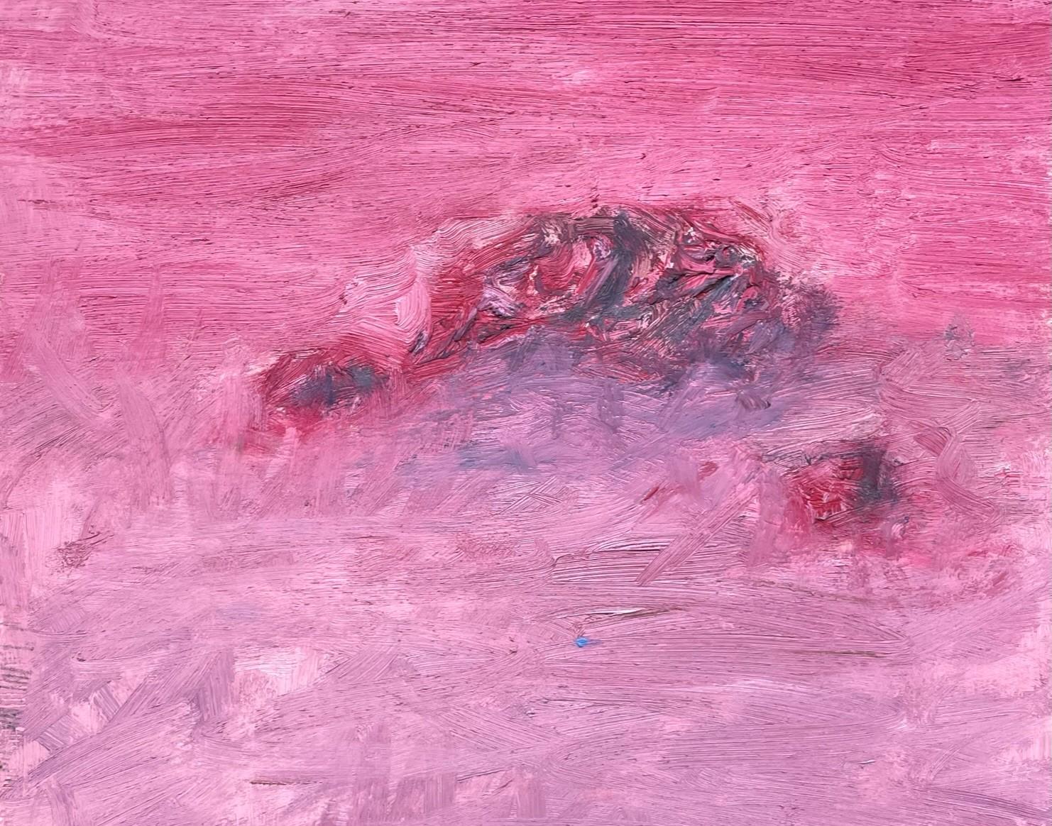 Remains (Body in the Field 10)  21. Jahrhundert, Abstrakt, Rosa, Zeitgenssisch (Violett), Landscape Art, von Zsolt Berszán