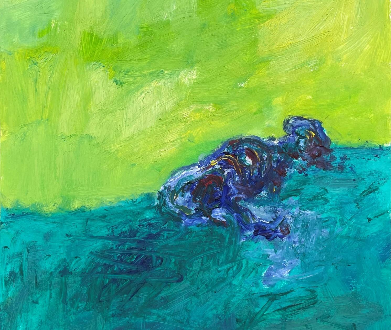 Remains (Body in the Field 13), 2022
oil on paper (signed on reverse)
16 17/32 H x 11 13/16 W in.
42 H x 30 W cm

Zsolt Berszán embodies in his works the dissolution of the human body through the prism of the fragment, the body in pieces, and the