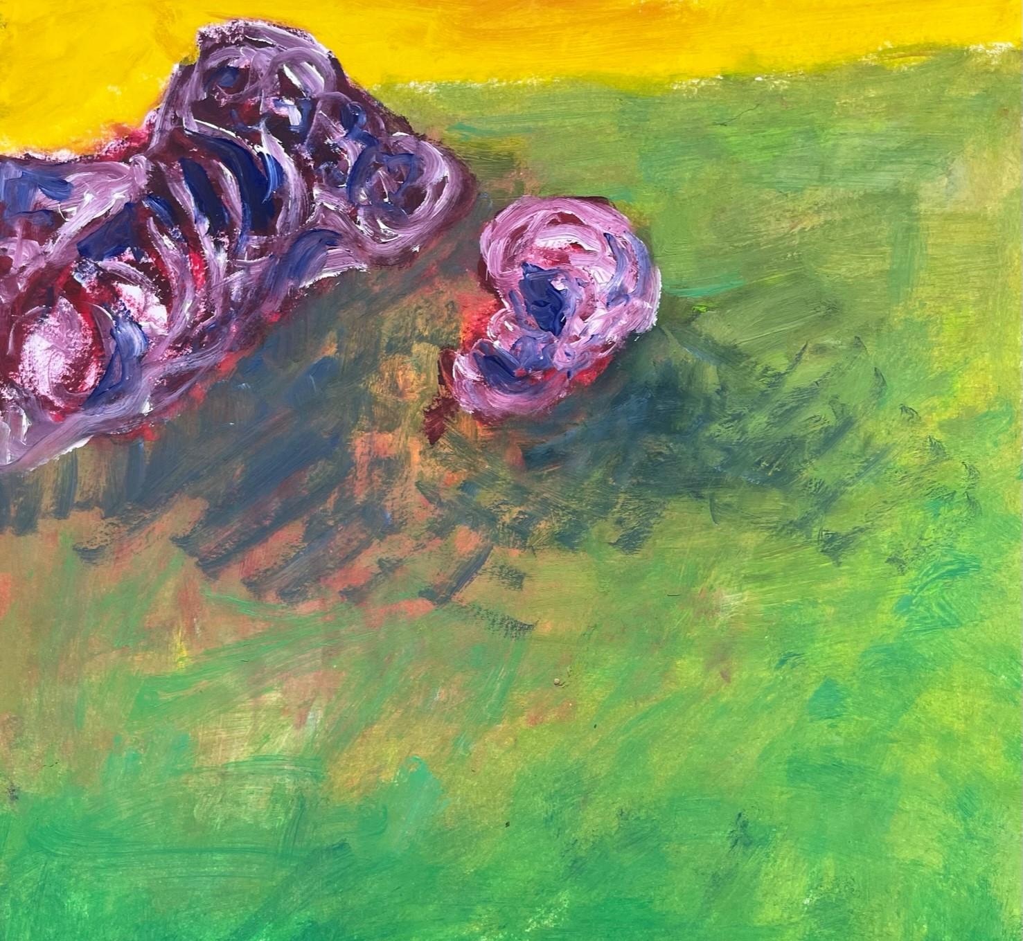 Remains (Body in the Field 14) – Zeitgenössisch, grün, gelb, rosa, 21. Jahrhundert (Grün), Figurative Art, von Zsolt Berszán
