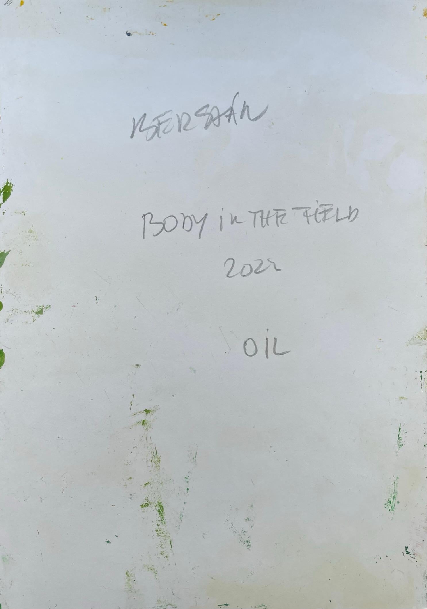 Remains (Body in the Field 14) - Contemporary, Green, Yellow, Pink, 21st Century For Sale 1
