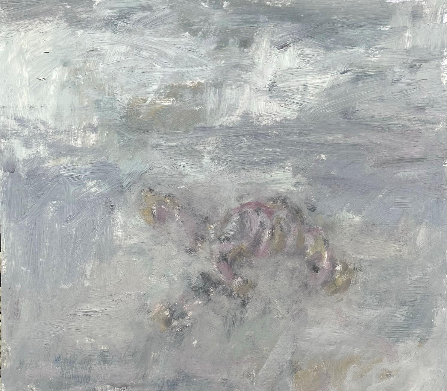 Remains (Body in the Field 16) - Contemporain, abstrait, gris, beige - Art de Zsolt Berszán