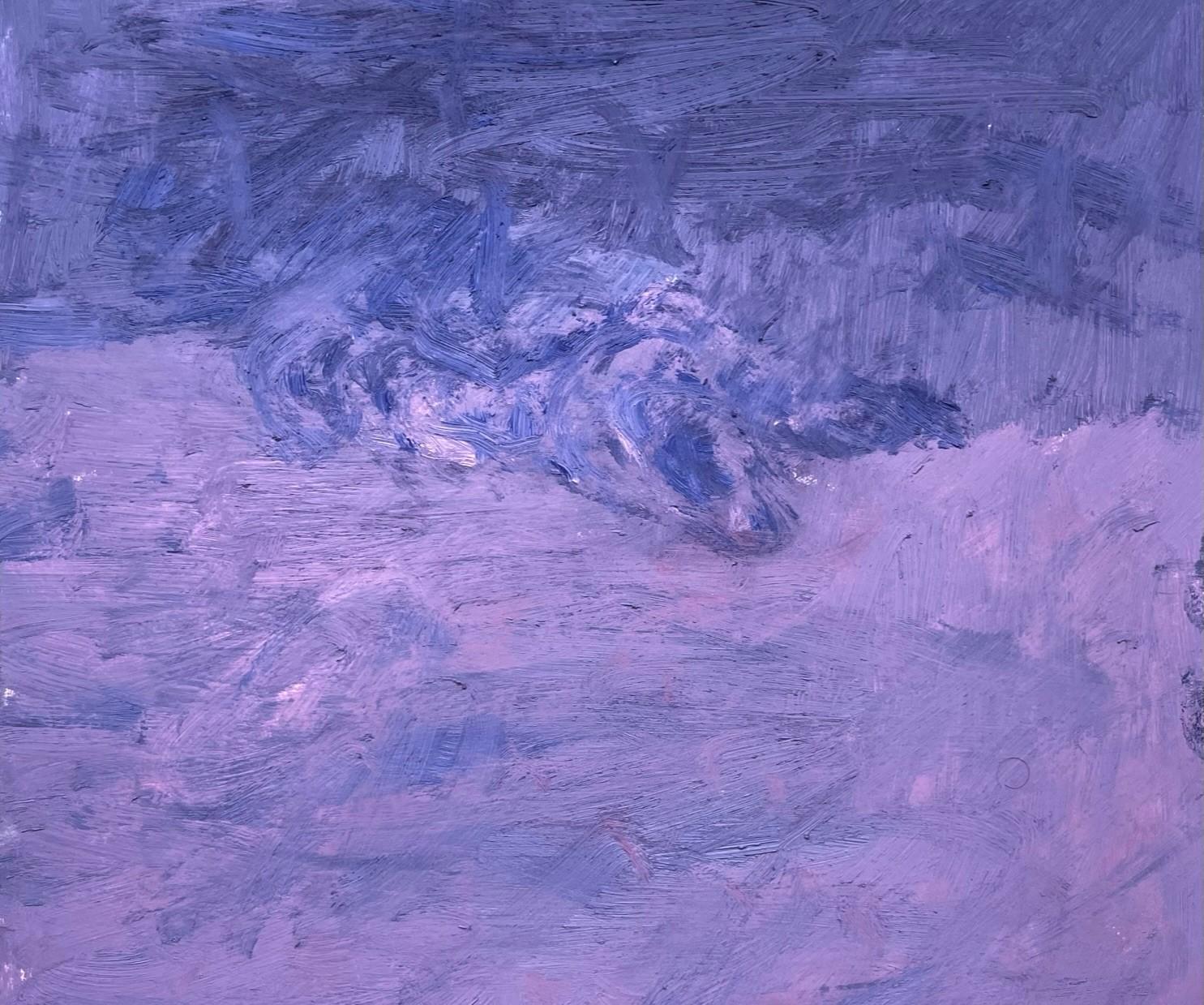Remains (Body in the Field 18)  Zeitgenssisch, lila, abstrakt, 21. Jahrhundert (Violett), Landscape Art, von Zsolt Berszán