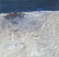 Remains (Body in the Field 19) - Contemporary, Painting, Blue, Beige