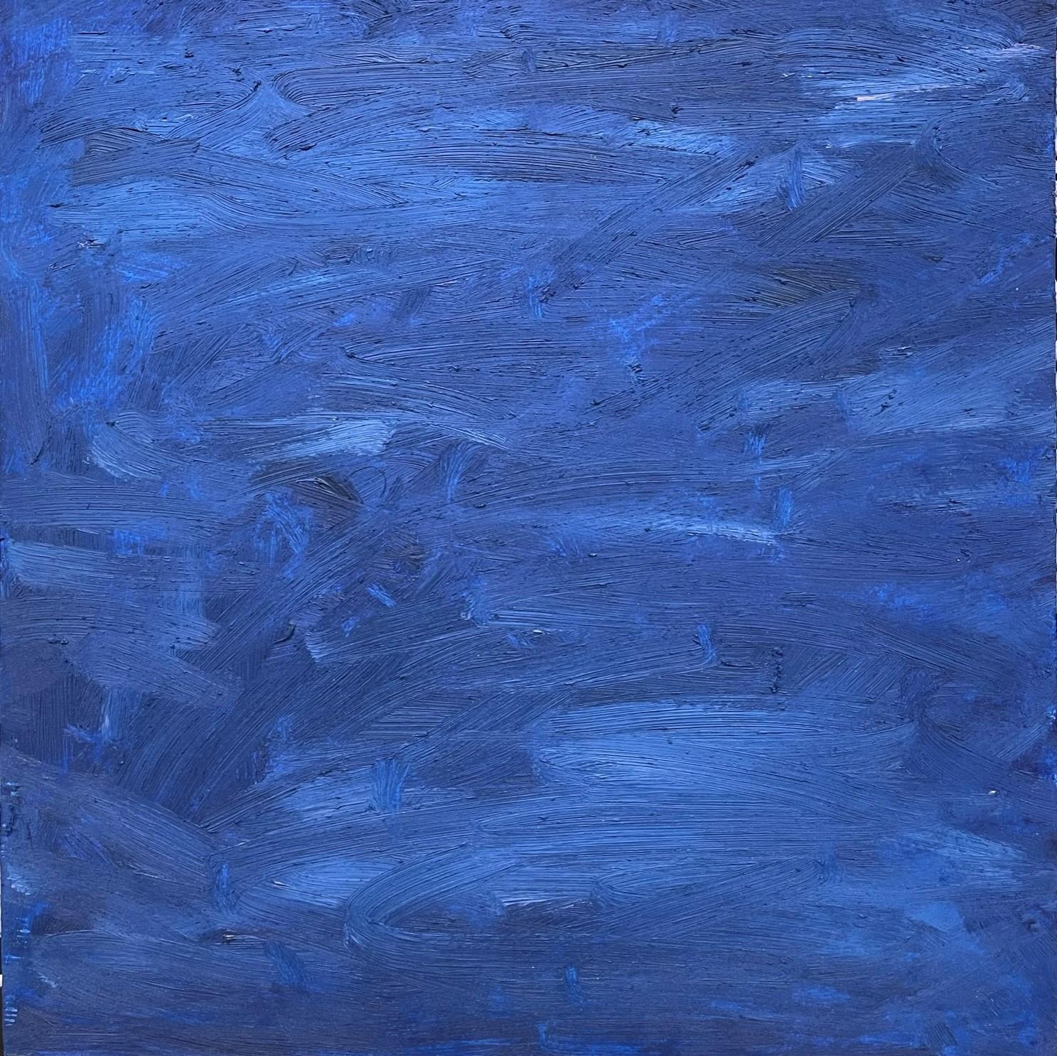 Remains (Body in the Field 20) - Zeitgenössisch, Blau, Arbeit auf Papier, 21. Jahrhundert (Abstrakter Expressionismus), Art, von Zsolt Berszán