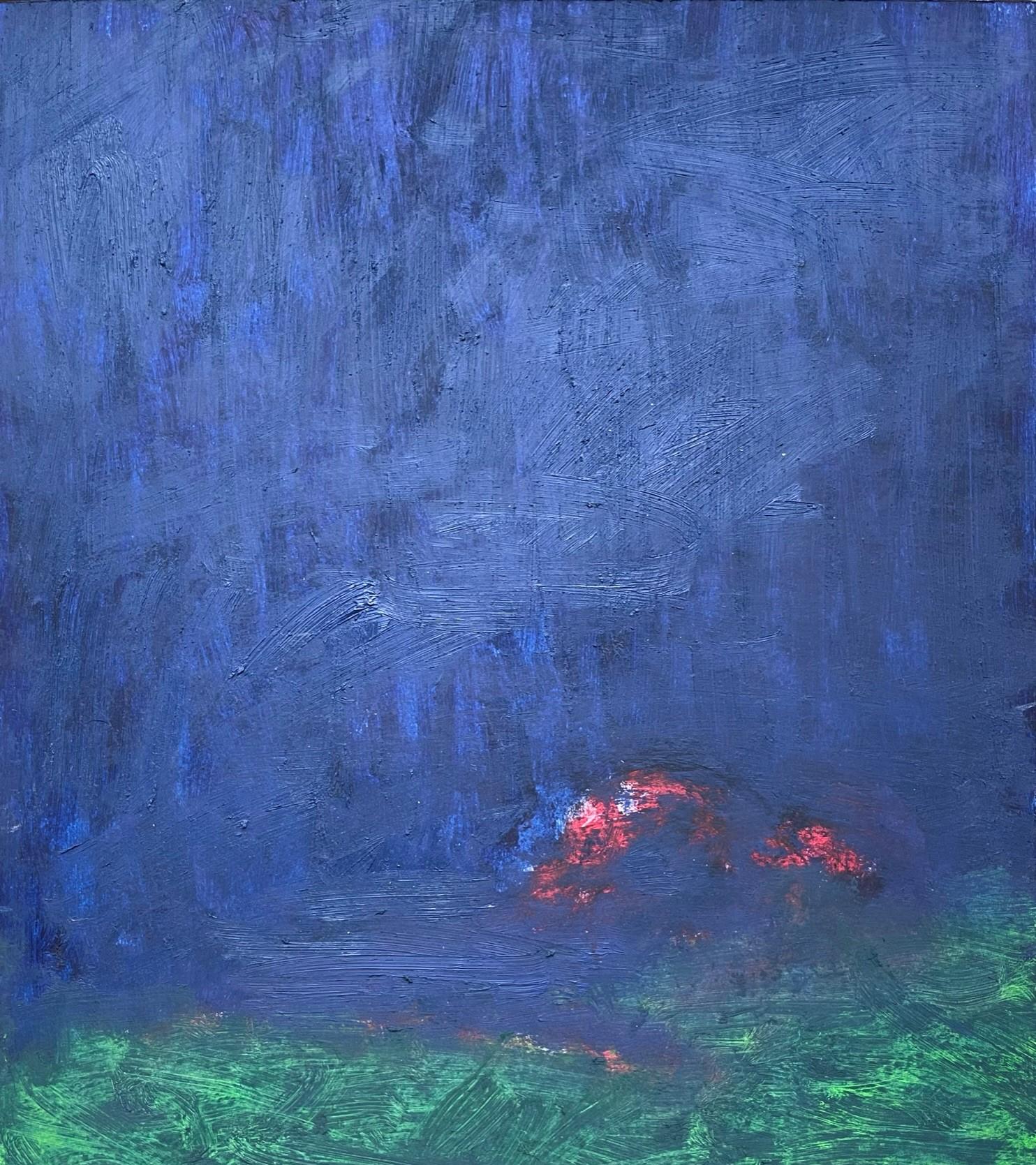 Remains (Body in the Field 21) - Contemporain, Bleu, Vert, 21e Siècle - Art de Zsolt Berszán