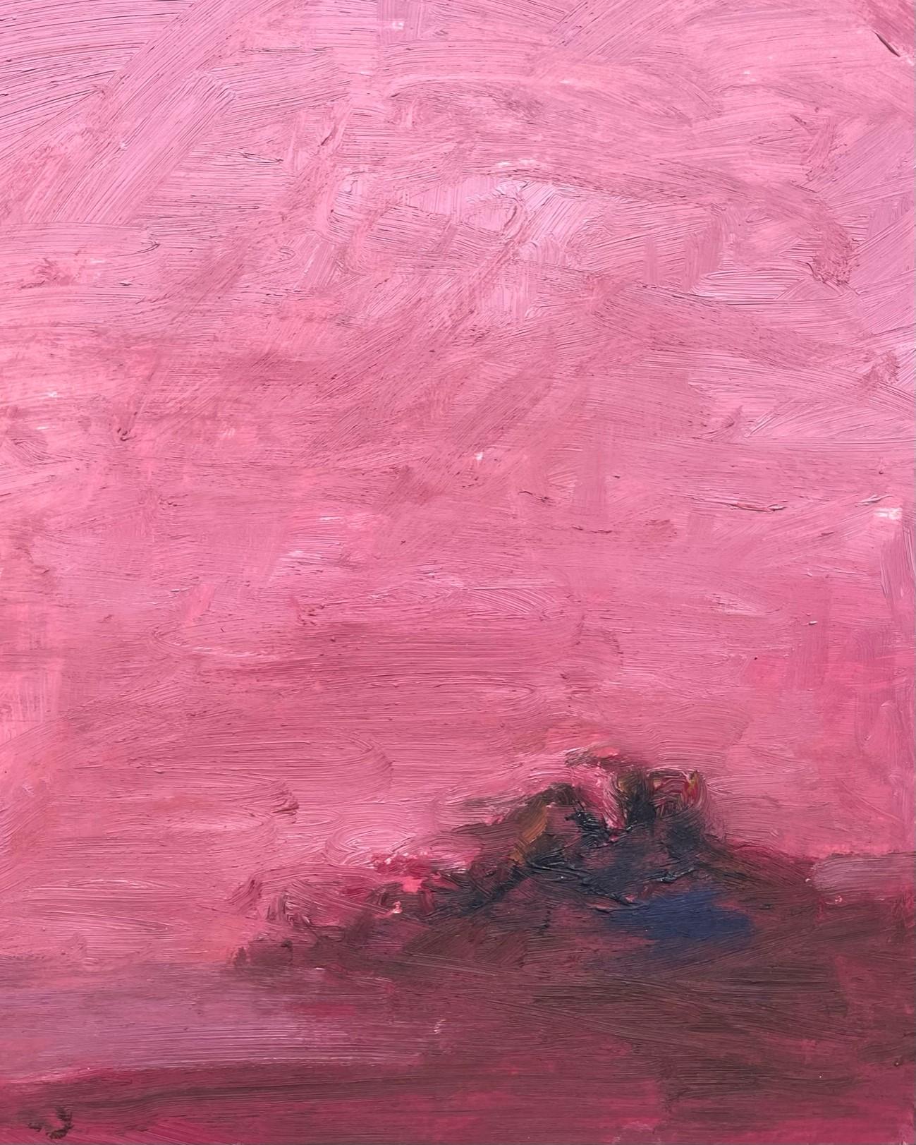 Remains (Body in the Field 22) – 21. Jahrhundert, Rosa, Zeitgenössisches Werk auf Papier (Pink), Landscape Art, von Zsolt Berszán