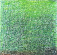 Body in the Field #4 - Green, Red, Drawing, Color pencil