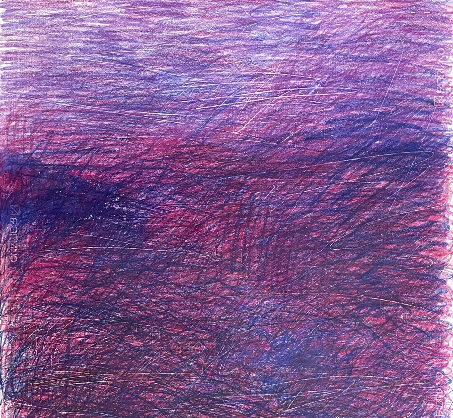 Untitled 05 - Contemporary, Drawing, Purple, 21st Century, Organic - Neo-Expressionist Art by Zsolt Berszán