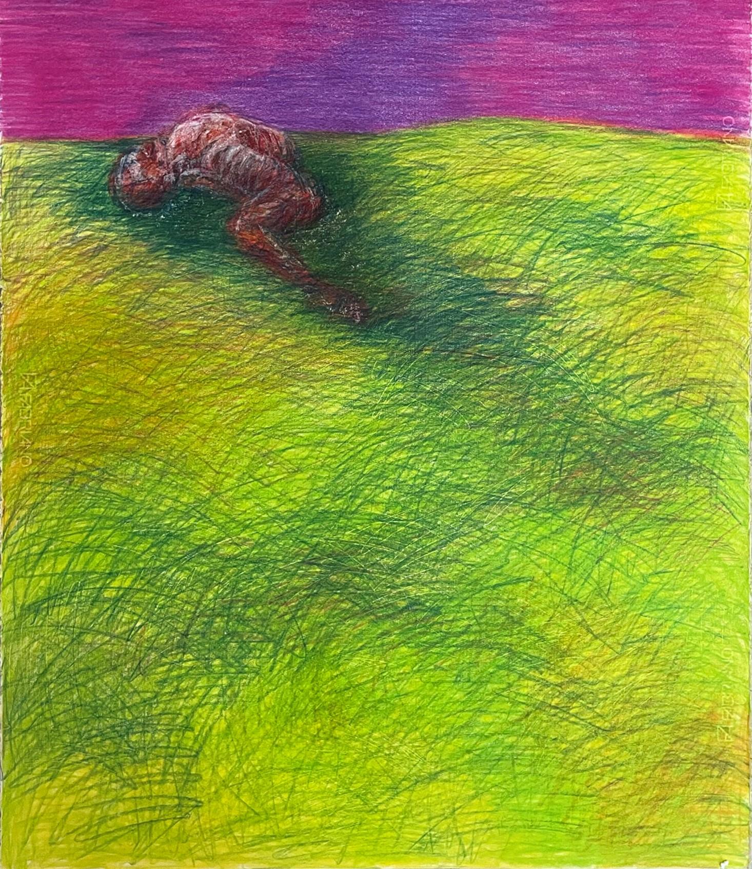 Untitled_Remains. Der tote Körper auf dem Feld (Grün), Figurative Art, von Zsolt Berszán