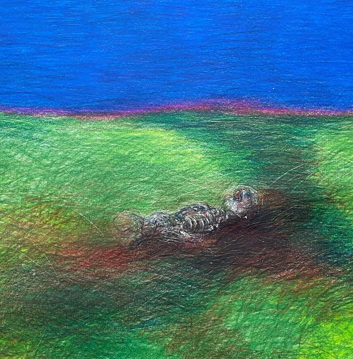 Untitled_Body on the Field #1 - 21st Century, Green, Blue, Sky, Contemporary - Art by Zsolt Berszán