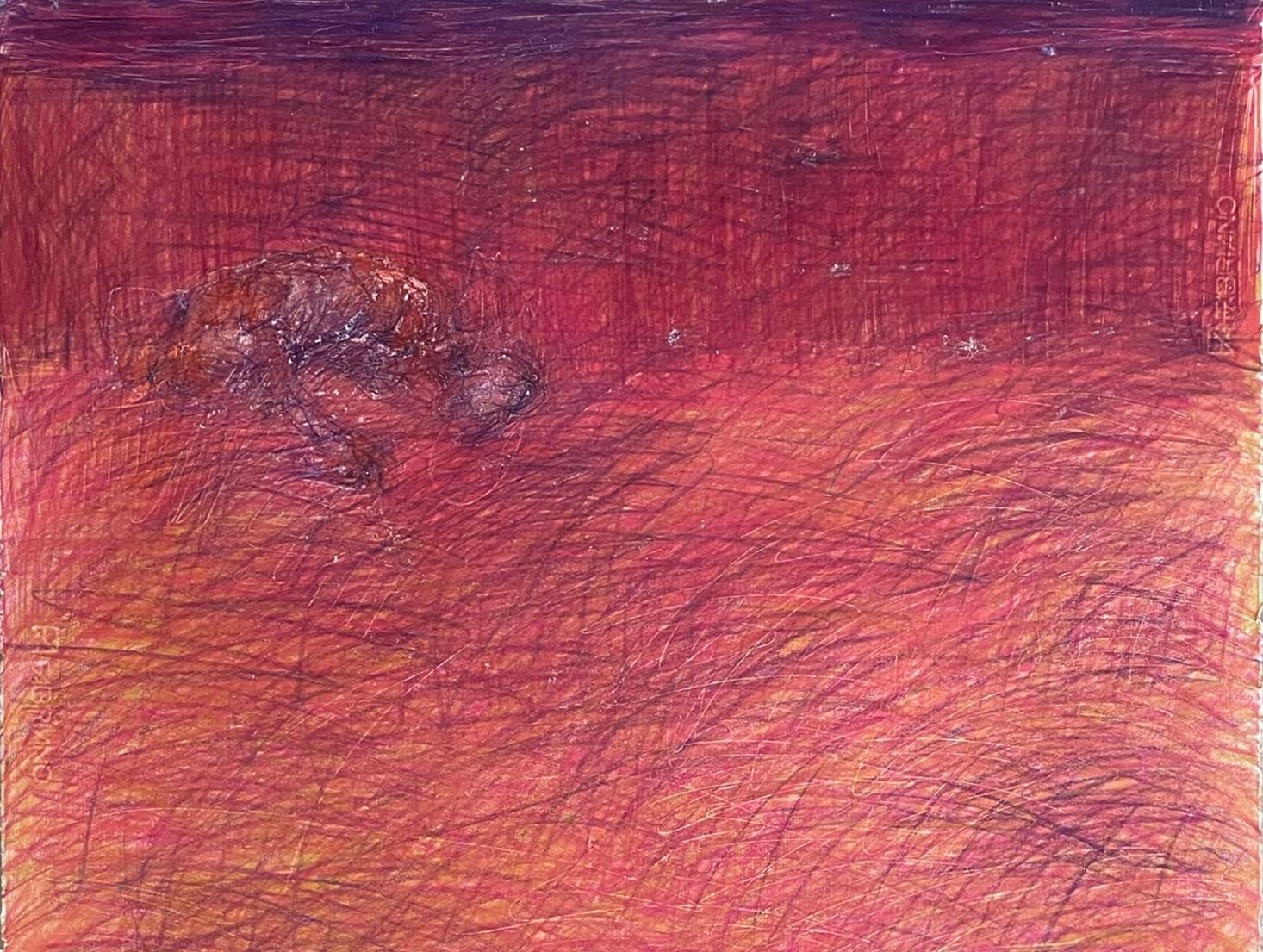 Ohne Titel_Body Remains on the Field – Rot, Zeitgenössisch, 21. Jahrhundert, Landschaft – Art von Zsolt Berszán