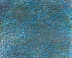 Untitled_Dead Body on the Field #2 - Drawing, Blue, Orange, Contemporary