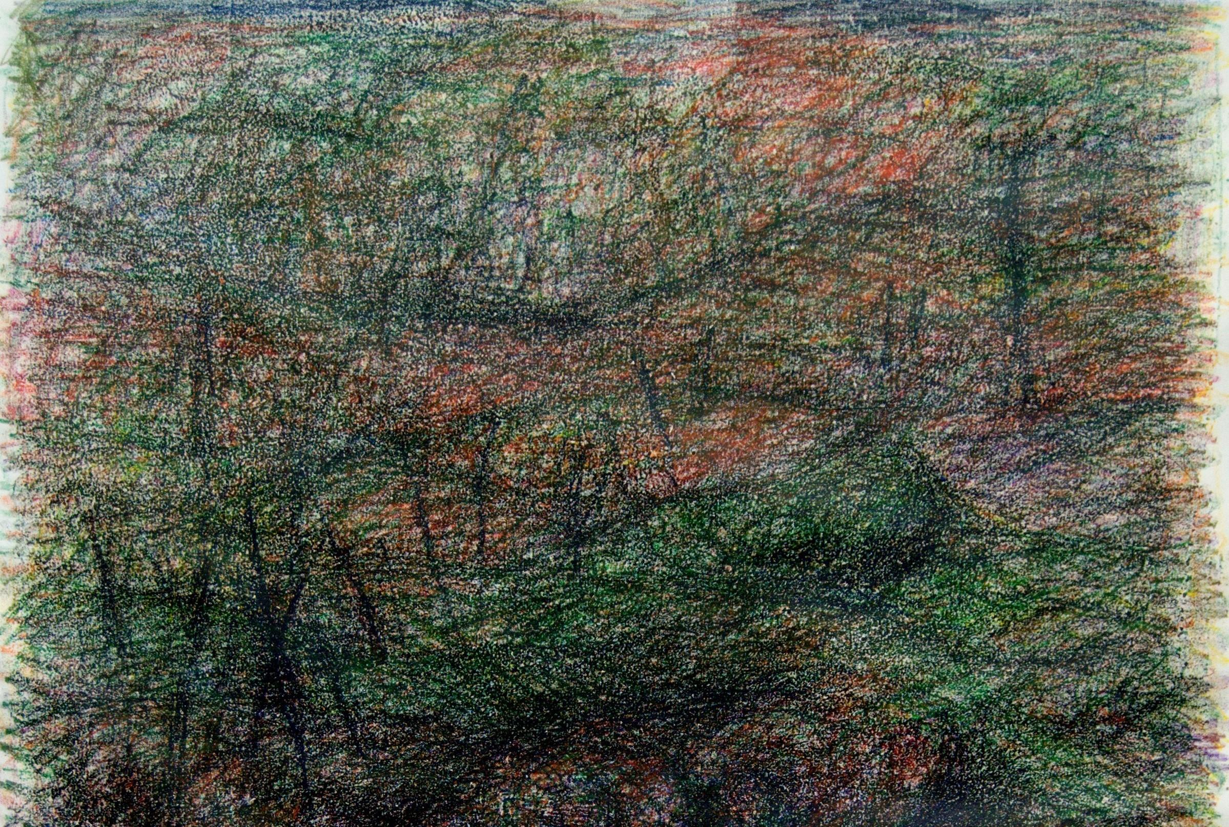 Ohne Titel 03 - Abstrakte Zeichnung auf Leinwand, Grün, Zeitgenössisch, Gestisch (Abstrakter Expressionismus), Art, von Zsolt Berszán