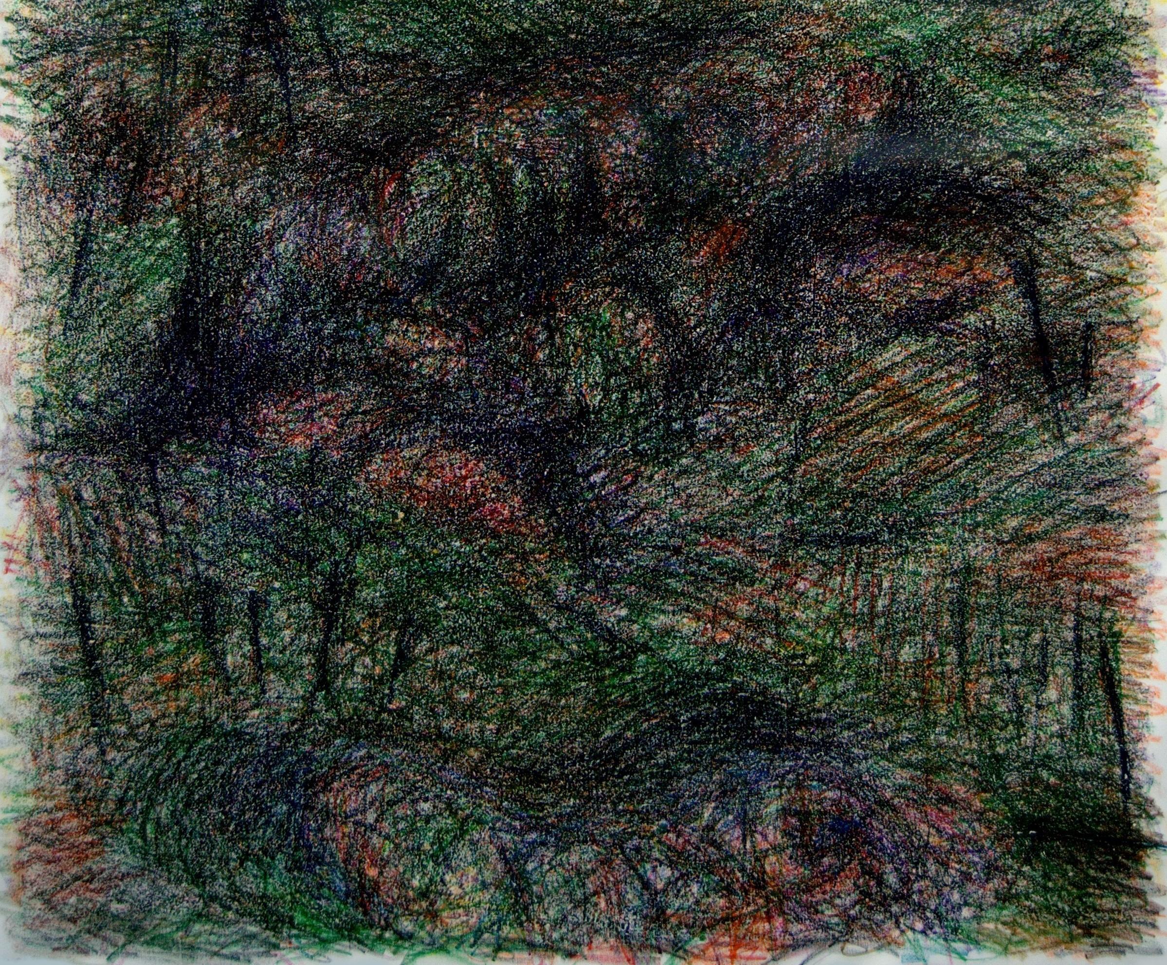 Ohne Titel 03 - Abstrakte Zeichnung auf Leinwand, Grün, Zeitgenössisch, Gestisch (Schwarz), Abstract Drawing, von Zsolt Berszán
