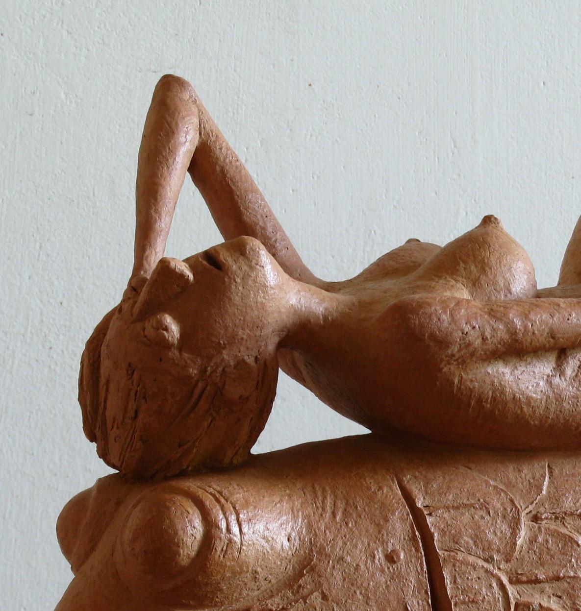 Rapture of Europe II - Contemporary Sculpture, Fish, Nude, Beige, 21st Century 1