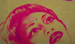 Indian Summer - 21st Century, Pop Art, Pink, Female, Figurative, Manga, Clouds