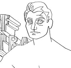 Self Portrait as a Hunter - Contemporary, Male Nude, Figurative Drawing, Bow
