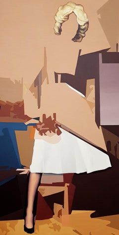 Dos días después - Siglo XXI, Pintura figurativa, Rubio, Beige, Azul