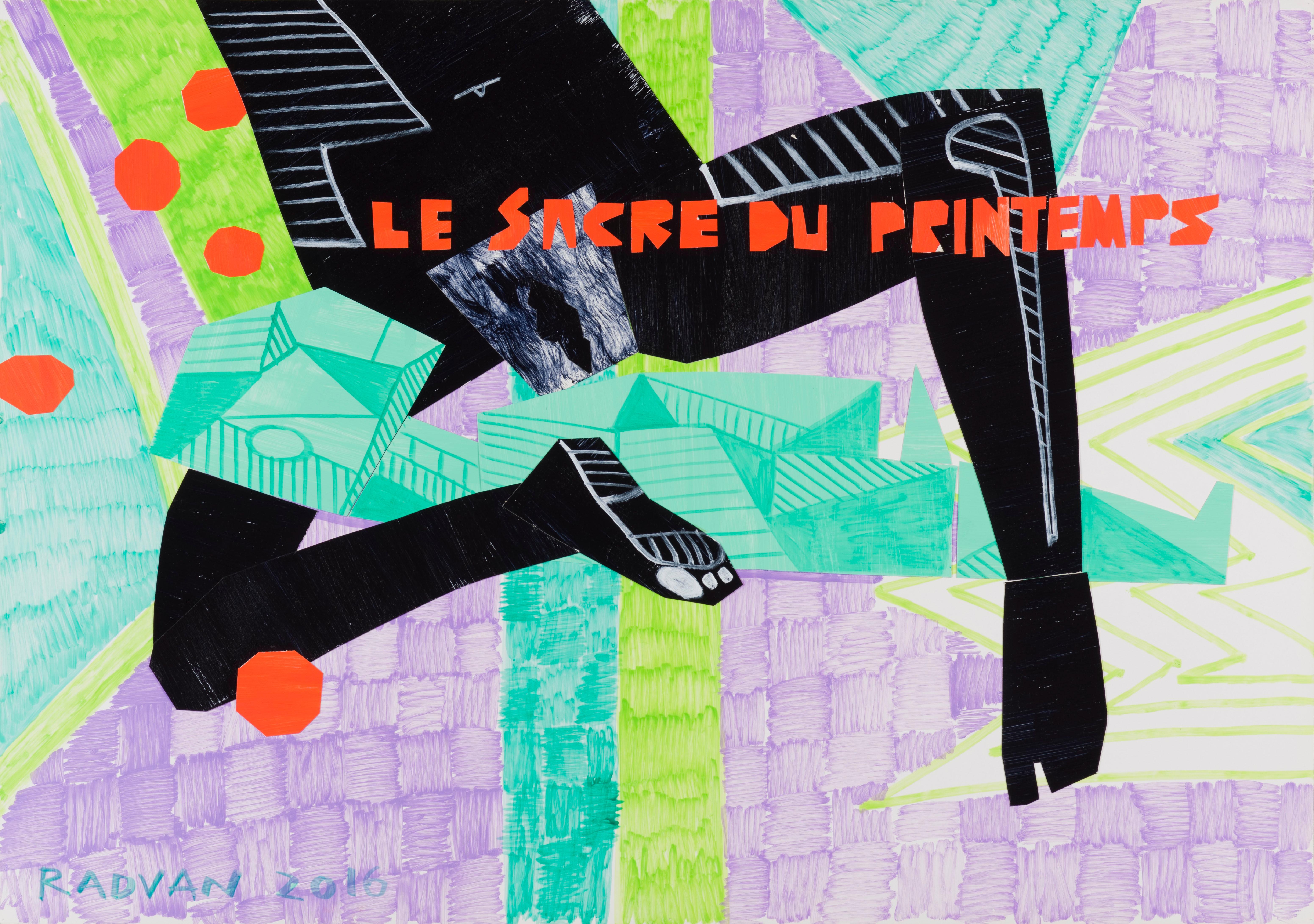 Le Sacre du Printemps - Contemporain, Couple, Nu, Vert, Noir, Violet, Femme