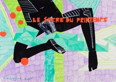 Le Sacre du Printemps - Contemporary, Couple, Nude, Green, Black, Violet, Female