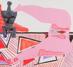 Frauen mit Idol II - 21. Jahrhundert, Nude, Rosa, Kakteen, weiblich, männlich, Inneneinrichtung