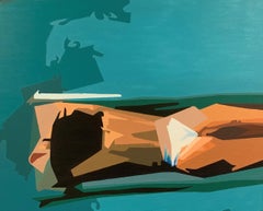 [un]Easy - 21st Century, Contemporary Painting, Sun, Pool, Water, Seaside