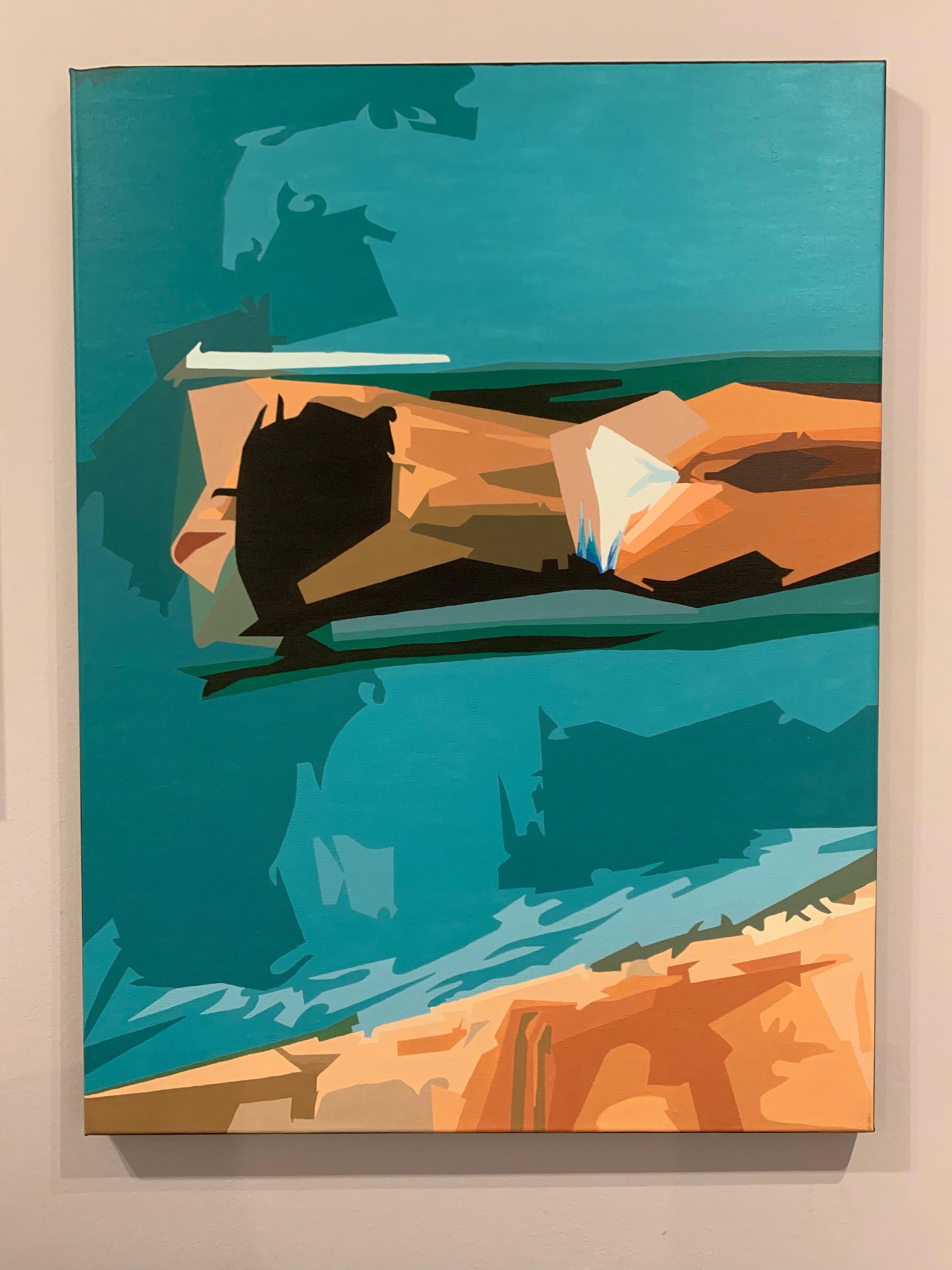 [un]Easy - 21st Century, Contemporary Painting, Sun, Pool, Water, Seaside 2
